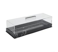 MeevrgR Large Acrylic Serving Tray with Lid, Marble Pattern Plastic Base & Handle - Transparent Cake Keeper for Cupcakes, Pastries, Snacks - Keeps Fresh & Protected, for Events, Restaurants(A)