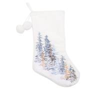 MeevrgR Large Christmas Stocking with Festive Santa Design, Spacious 46x27cm Fabric Sock for Hanging by Fireplace or Tree, Decorative Holiday Charm in Seasonal Theme