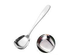 MeevrgR Large Square Head Stainless Steel Spoons for Rice Soup Dessert, Mirror Polished Cutlery Set Suitable for Home Kitchen for hotel Restaurant Dining Table(silver)