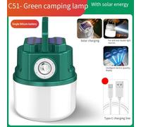 MeevrgR LED Solar Camping Lantern with 4 Lighting Modes and Zoom Function, USB Rechargeable Outdoor Lamp for Camping Hiking and Night Market Stalls, Green greenC51