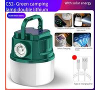 MeevrgR LED Solar Camping Lantern with 4 Lighting Modes and Zoom Function, USB Rechargeable Outdoor Lamp for Camping Hiking and Night Market Stalls, Green greenC52