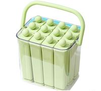 MeevrgR Long Bar Silicone Ice Molds with Lid, Stackable Tray for Home Kitchen, Easy Release Design, Cream or Green, 6 or 12 Count(L Green)