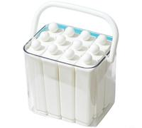 MeevrgR Long Bar Silicone Ice Molds with Lid, Stackable Tray for Home Kitchen, Easy Release Design, Cream or Green, 6 or 12 Count(L White)