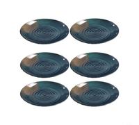MeevrgR Melamine Dinner Plates 6 Piece Set, Concentric Ripple Embossed Flat Dishes, Lightweight Shatter Resistant Tableware for Cold Dish and Steak Serving, Black(27.8cm)