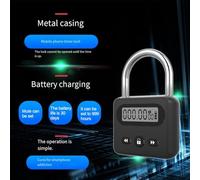 MeevrgR Metal Timer Lock LCD Display Multi Function 68 * 44mm Metal Timer Suitable for Outdoor and Home which adds Convenience and Security Enhancing functionality for Various(Black)
