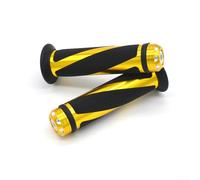 MeevrgR Motorcycle Handlebar Grips 22mm Anti Vibration Rubber Over Grips for Scooters Dirt Bikes - Striped Non-Slip Texture Black Red Blue Silver Gold 13cm(Gold)