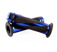 MeevrgR Motorcycle Handlebar Grips 22mm Anti Vibration Rubber Over Grips for Scooters Dirt Bikes - Striped Non-Slip Texture Black Red Blue Silver Gold 13cm(Blue)