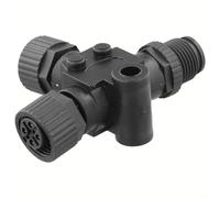 MeevrgR NMEA 2000 Marine T-Connector - IP67 Waterproof 5-Pin Threaded (12mm) Compatible for Garmin for Simrad Plastic+Brass Construction