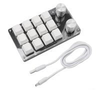 MeevrgR One-Handed Macro Mechanical Keyboard 12 Keys 2 Knobs Portable for MINI Keyboard for Vista for Linux for MacOS Cyan Shaft 50 Million Keystrokes(white)