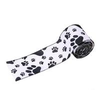 MeevrgR Pet Dog Foot Print Ribbon Roll 6cm Wide 5 Yards Long Polyester Fabric with Wire Edge for Crafting Bows Holiday Ornaments and Wrap(C)