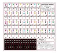 MeevrgR Piano Keyboard Stickers for 88/61/54/49/37 Keys, Colorful Musical Note Labels for Beginners, Transparent PVC, Reusable & Removable Decals(Color)
