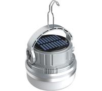 MeevrgR Portable LED Solar Lantern for Outdoor Lighting, USB Rechargeable Camping Lamp with 4-Level Brightness Control, Compact Tent Light in Silver/Green/Grey GreyA