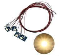 MeevrgR Pre-Wired 12V LED Lights for Model Railway Building - OO HO Gauge Interior Lighting 5pcs Pack with 20cm Wire for Dioramas(Warm Light)