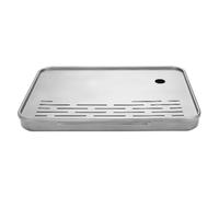 MeevrgR Pure Ti Tea Tray for Chinese Gongfu Tea Ceremony, Camping and Picnic Outdoor Tableware with Hollow Drain Design, 366 x 254mm, Silver Frosted style