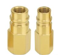 MeevrgR R134a AC Adapter Set, Professional Auto Air Conditioning Service Tool, 1/4 SAE High Low Side Quick Connect Port Conversion Brass Fittings, For Vehicle Maintenance