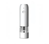 MeevrgR Rechargeable Electric Salt and Pepper Grinder with Adjustable Coarseness Settings USB Charging Cordless Spice Mill for Herbs Kitchen Gadget Black White Steel(White)