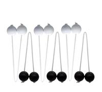 MeevrgR Replacement Ladder Ball Toss Game Set with 6 Pcs for Golf Ball Bolas for Yard Lawn Outdoor Games, Black + White Red + Blue, 42mm Dia, 50cm Cord black+white