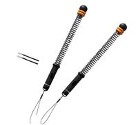 MeevrgR Ropeless Battle Ropes for Exercise Workout with Heavy Circle Cardio Training, for TPR Handles, Stainless Steel Spring, 44cm, 1300g, Pack of 2 black