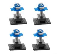 MeevrgR Set of 4 Aluminum Alloy Solar Panel Mounting Clips with Black Plastic Wing Nuts, Medium Voltage Photovoltaic System Brackets for Easy DIY Installation on RV Roof Boat Shed(35)