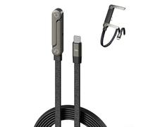 MeevrgR Sideways Phone Charger with Built-in Stand - 1.5m for Braided USB-C/Lightning Cable, Black(240W C-C)