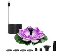 MeevrgR Solar Lotus Fountain Pump - Floating Bird Bath Water Feature with Multiple Nozzles - Purple White Pink Decorative Spray for Garden Pond(purple)