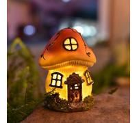 MeevrgR Solar Mushroom House Garden Light, Waterproof IP44 Resin Outdoor Ornament with Auto On Off Dusk to Dawn Sensor for Patio Pathway Yard and Lawn Decor