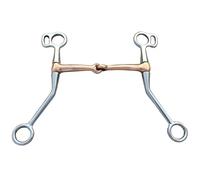 MeevrgR Stainless Steel Horse Bit with Copper Mouth, Full Cheek Snaffle Bit for Horses, 14mm Thick, Approx 12 x 18cm, 350g