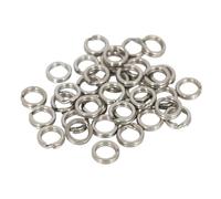 MeevrgR Stainless Steel Loop Lure Rings 50pcs, Open for RING Connectors for Fishing Hooks and Lures, 3.5mm-7.5mm Diameter, Silver - for Trolling and Jigging 0.5 * 2.5