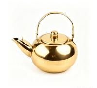 MeevrgR Stainless Steel Teapot with Infuser Filter, 1L Gold Water Kettle for Camping Hiking, Ergonomic Handle Spout Tea Jug Kitchen Dining(1L)
