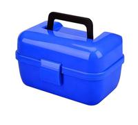 MeevrgR Two Layer Fishing Tackle Box Portable Lure Storage Organizer with 6 Slots and Large Compartment, PP Plastic, for Outdoor Use, Green Blue