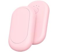 MeevrgR USB Charging Magnetic Split Hand Warmer 2-in-1 Power Bank for Instant Heating, 4000mAh Portable Warmth with 3 Temperature Levels, Black Pink Q21