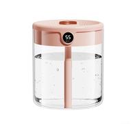 MeevrgR USB Humidifier with Dual Spray Nozzles, Quiet Operation Below 36 Decibels, Adjustable Mist Settings for Bedroom and Office, Real-Time Humidity Monitoring(Pink)