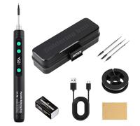 MeevrgR USB Rechargeable Cordless Soldering Iron Kit With Digital LCD And Adjustable Temperature For Precise Soldering On Circuit Boards And Crafts(black)