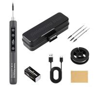 MeevrgR USB Rechargeable Cordless Soldering Iron Kit With Digital LCD And Adjustable Temperature For Precise Soldering On Circuit Boards And Crafts(gray)