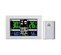 MeevrgR Weather Station for Accurate Forecasting, Wireless Outdoor Sensor Display with Temperature, Humidity, Air Pressure, Alarm for Home or Garden Use