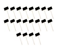 MeevrgR Wood Chalkboard Plant Tags 20 Pcs - Reusable Garden Markers with 6.66in Stakes for Plants, Flowers, Pricing and Events, Natural Wood Black Design (Rectangle)