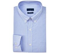 Meewasin Wrinkle Free Regular Fit Mens Button Down Shirts Long Sleeve Dress Shirts for Men(Light Blue White 236XXL)