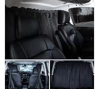 MEEWOO Car Divider Privacy Curtain, Blackout Suede Sun Shade Cover Front & Rear Seat Partition Space Divider Auto Van Truck Interior Accessories for Family Travel Camping Baby Sleeping (Black, Large)