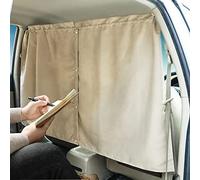 MEEWOO Car Divider Privacy Curtain, Blackout Suede Sun Shade Cover Front & Rear Seat Partition Space Divider Auto Van Truck Interior Accessories for Family Travel Camping Baby Sleeping (Beige, Small)