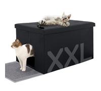 MEEXPAWS Cat Litter Box Enclosure, Hidden Cat Litter Box Furniture, Cat Litter Cabinets Extra Large | Dog Proof | Waterproof Inside| Easy Clean | Easy assembly | Odor control | Moveable Partition