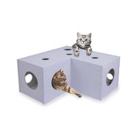 Meeyoview Cat Tunnel, L-Shape, Soft Felt Bed, Peekaboo Windows, Play Tunnels for Indoor Cats, All Breed Sizes
