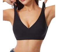 Meeyuioe Jelly Bra for Women Full Coverage Leopard Print Bra Comfort Wireless Sleep Jelly Push Up Bras Seamless No Under Everyday T Shirt Bras Black 3XL