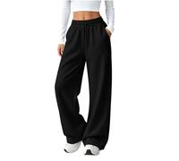 Meeyuioe Women's Sweatpants Straight Leg Joggers Tracksuit Bottoms with Pockets Casual Elastic Waist Sports Trousers Yoga Fitness Gym Lounge Wear Women's Joggers Black XXL