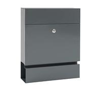 MEFA 163500DE Serenade 163 Letterbox with Newspaper Holder Basalt Grey with Security Lock Size 400 x 350 x 140 mm