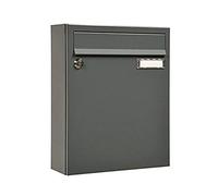 MEFA Sonata Sonate 133 133310 Letter Box with Name Plate Coated Steel 33 x 26 x 100 cm Grey, Gray, 330x260x100