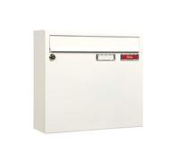 MEFA Sonate 132 132110 Letterbox with Name Plate (Colour White, Postbox with Lock, Size 330 x 370 x 108 mm), 330x370x101