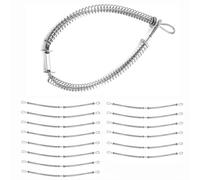 Mefape 15PCS Galvanized Steel Whip Stop Hose, 1/8" x 20", 200 PSI, Silver, 0.5" - 1.25" Hose Diameter