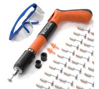 Mefape Hand Powered Nail Gun, 3-Gear Adjustable Power Brick Concrete Nail Gun, One-hand Operated Nailer for Steel Plates Plasterboard Wood Boards, Manual Nail Gun Tools with 100x Round Nails