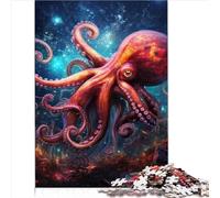MEFESE 1000pcs Galaxy Octopus Jigsaw Puzzle, Wooden, Modern Style, Intermediate Skill Level, 75x50cm, 1kg, Ages 14+