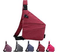 MEFESE 2023 New Personal Flex Bag - Fashion Anti-thief Slim Sling Bag, Multipurpose Crossbody Backpack for Outdoor (Color : Red, Size : Left)